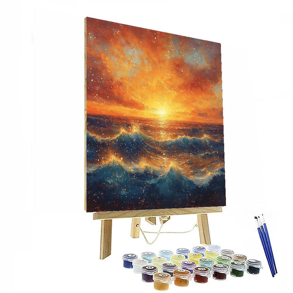 J.M.W. Turner Inspired Golden Hour Seascape  Paint By Number