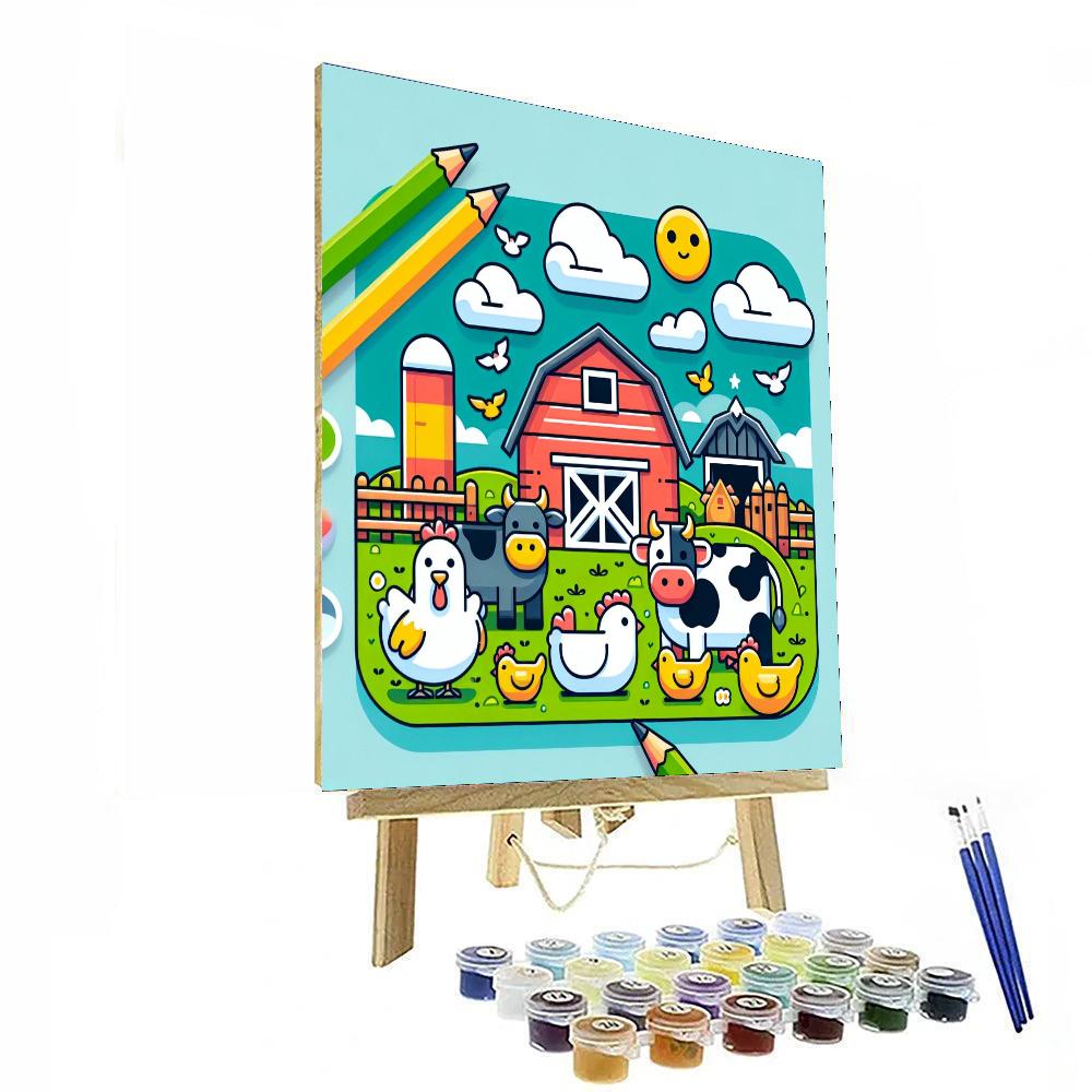 Adorable Farmyard Friends Paint By Color