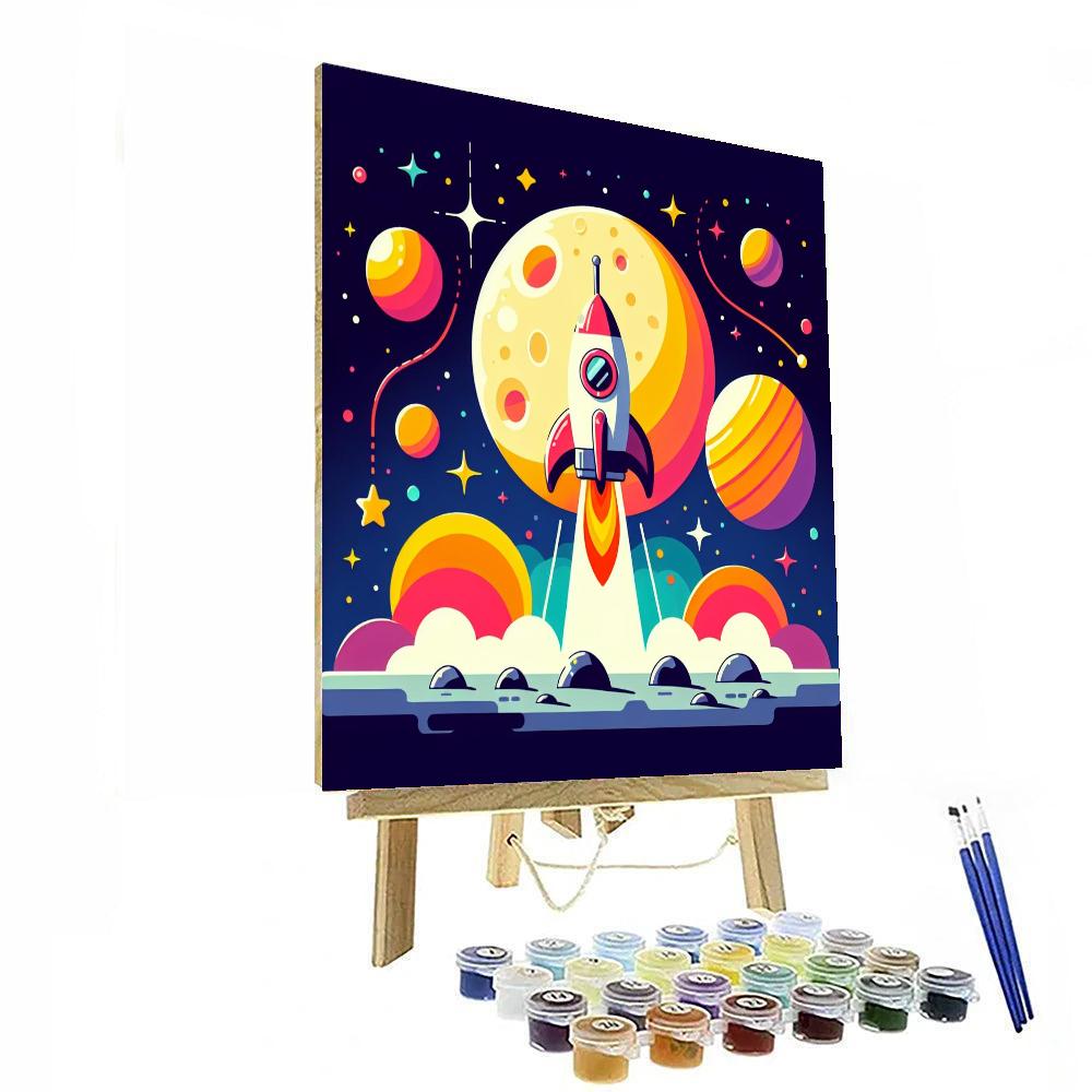 Lunar Launchpad Number Painting