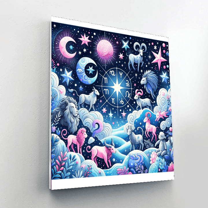 Cosmic Animal Zodiac DIY Paint By Numbers