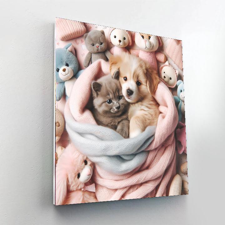 Cuddle Time With Pets Numbered Painting Kits