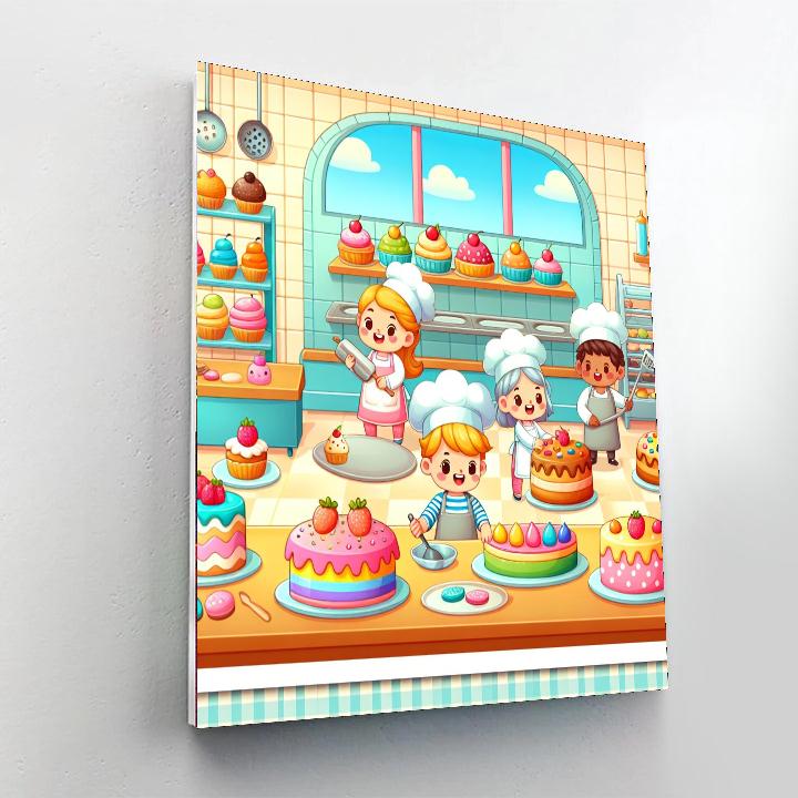 Charming Bakery Delights Painting Number Kit