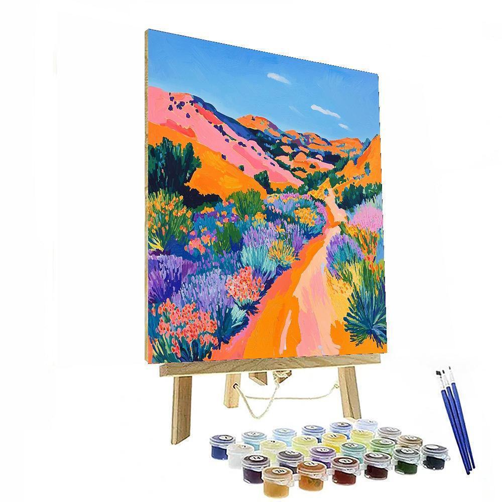 David Hockney Inspired Vibrant Desert Mirage  Painting By Numbers Kit