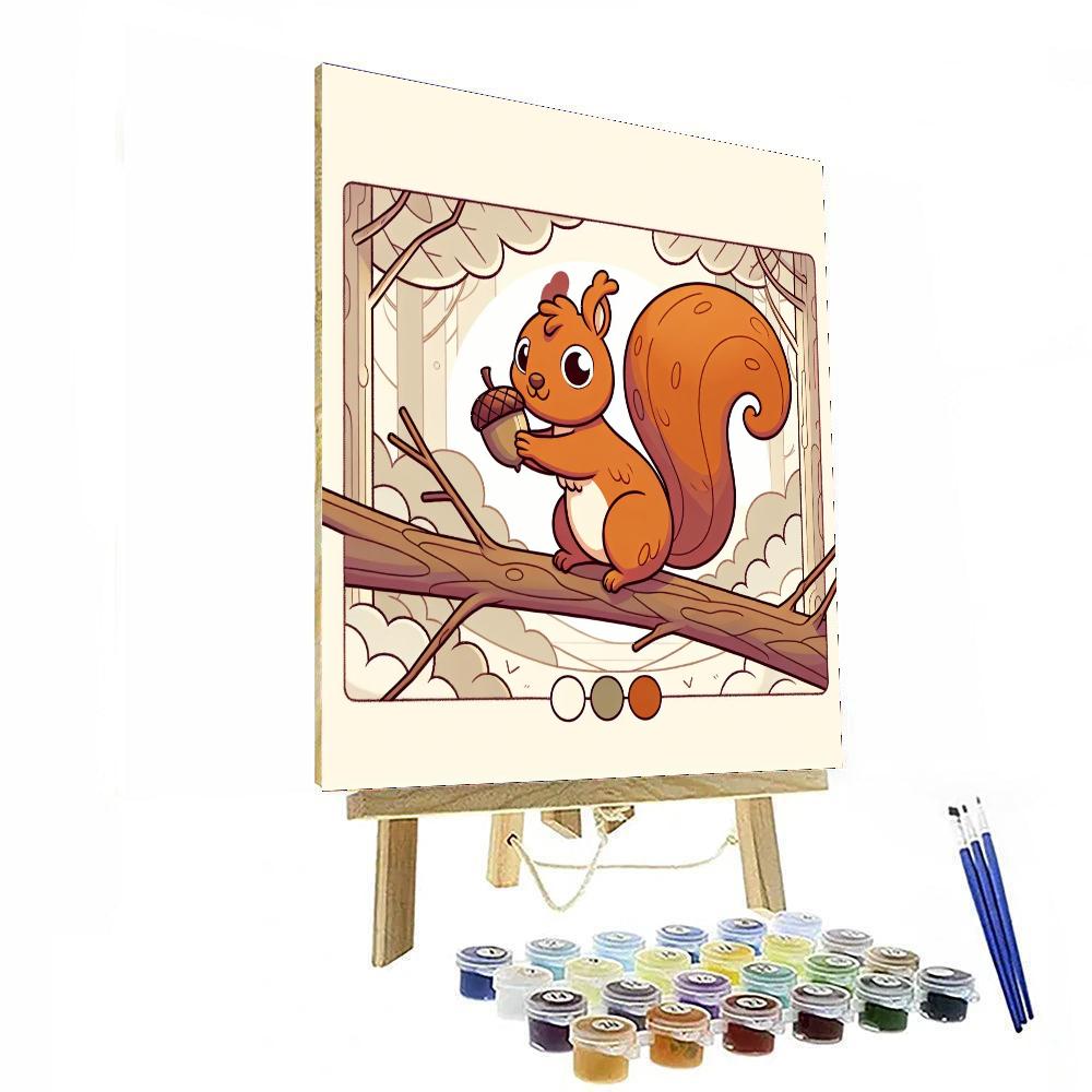 Friendly Squirrel Playground Number Painting