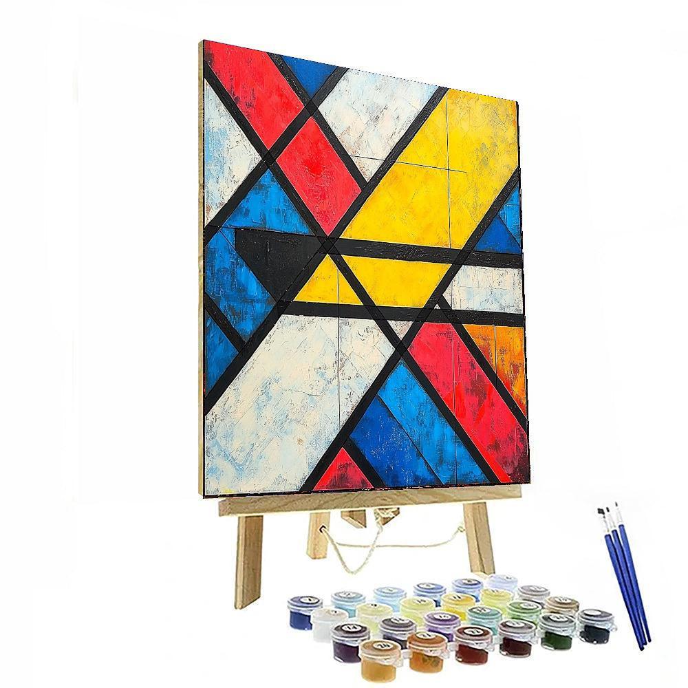 Piet Mondrian Inspired Chic Urban Geometry  Painting By Numbers Kit