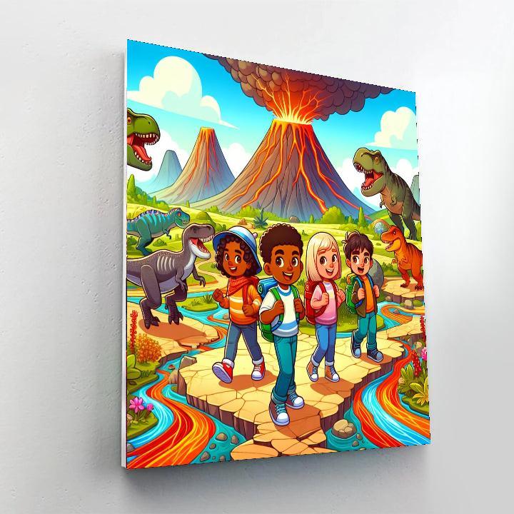 Dino Land Adventure Paint By Numbers