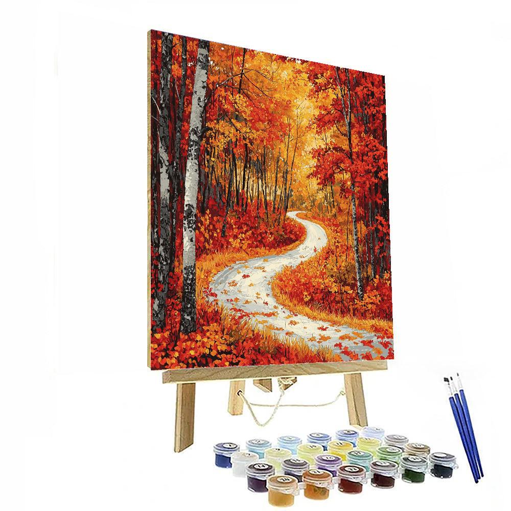 John Constable Inspired Pathway Through Autumn  Paint By Numbers Kits