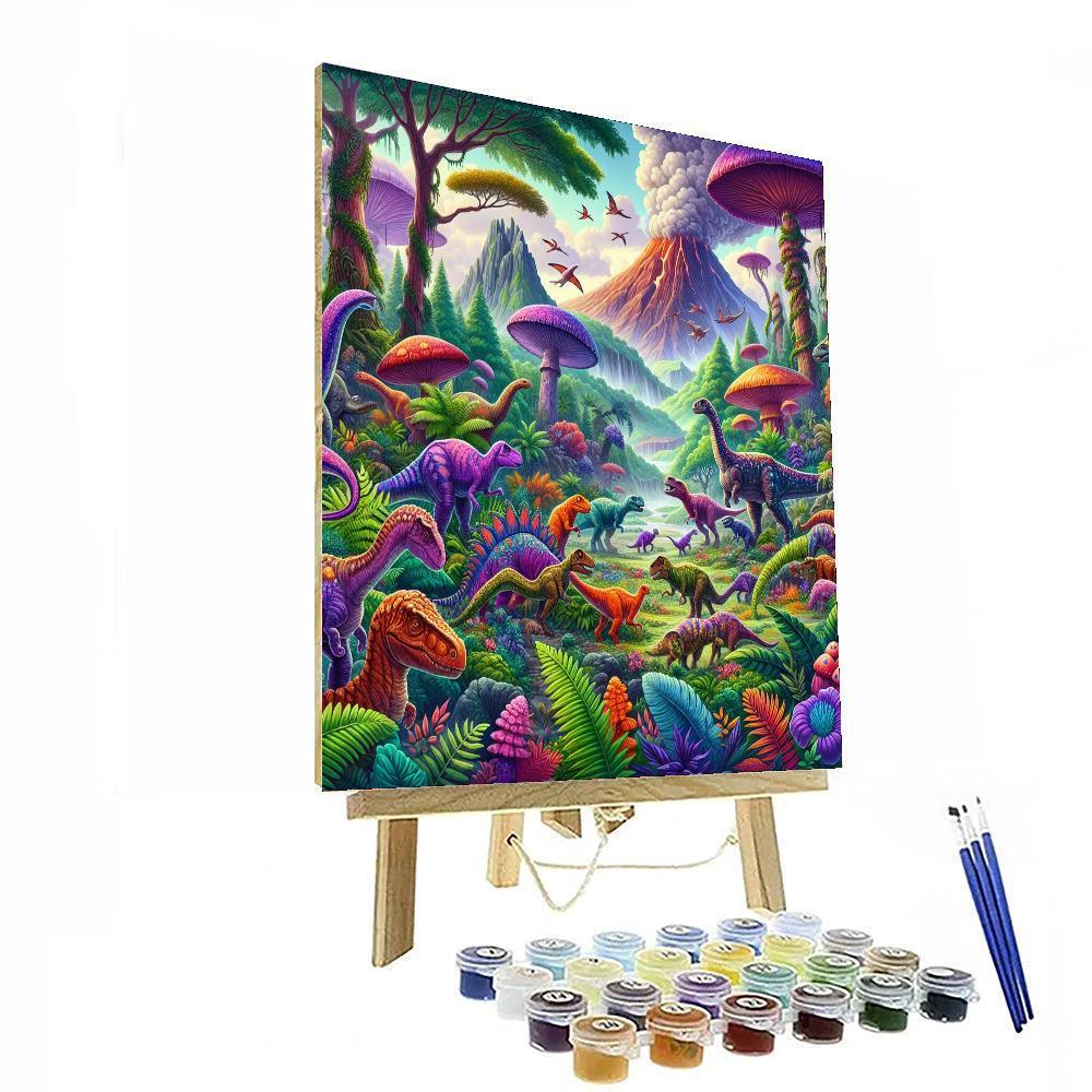 Joyful Dino Adventure DIY Paint By Numbers