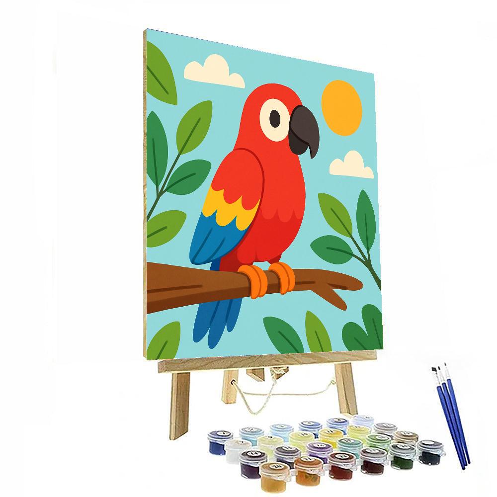 Bright Parrot Painting By Numbers Kit
