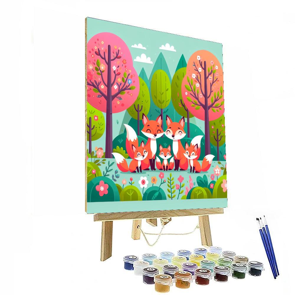 Whimsical Fox Family Numbered Painting Kits