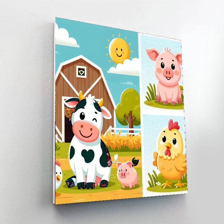 Cuddly Creatures On The Farm Painting Number Kit
