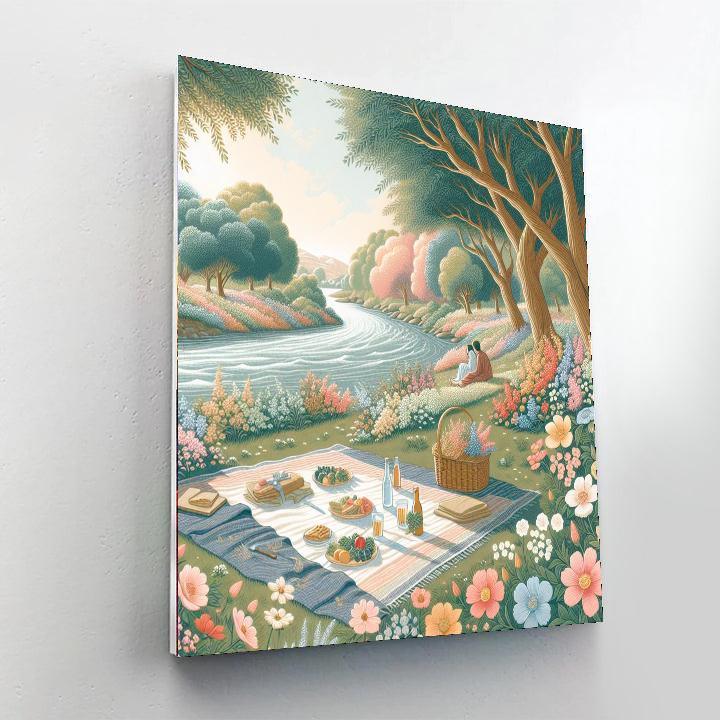 Riverside Tea Picnic Paint By Number