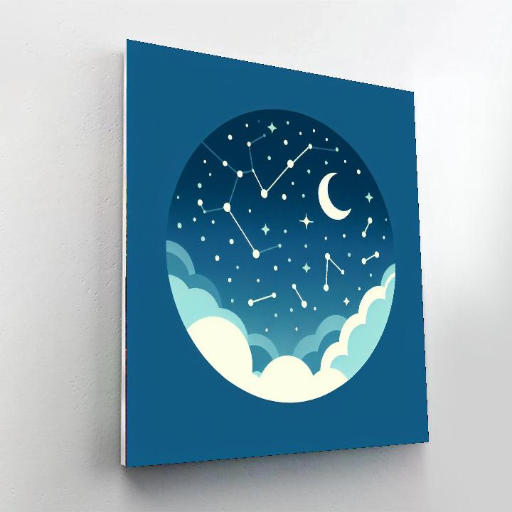 Starry Night Constellation Painting Number Kit
