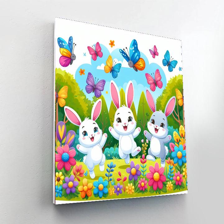 Cute Bunnies Paint By Numbers Art