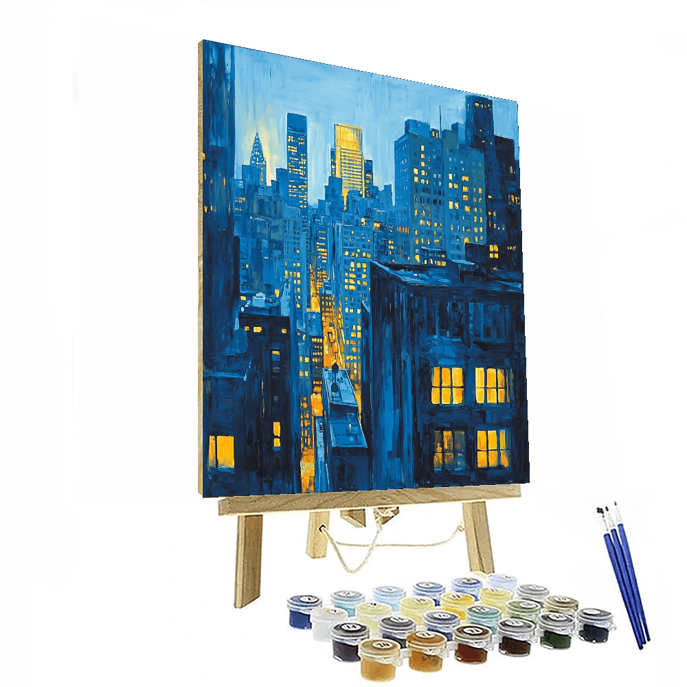 Edward Hopper Inspired Timeless Cityscape  Paint By Numbers