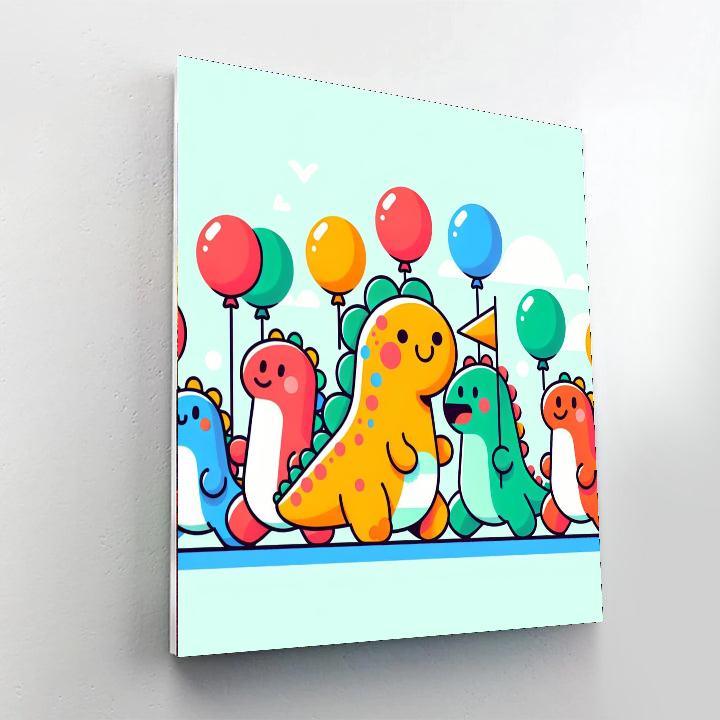 Dinosaur Parade Painting Number Kit