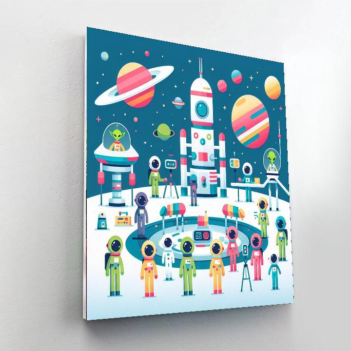 Space Station Surprise DIY Paint By Numbers