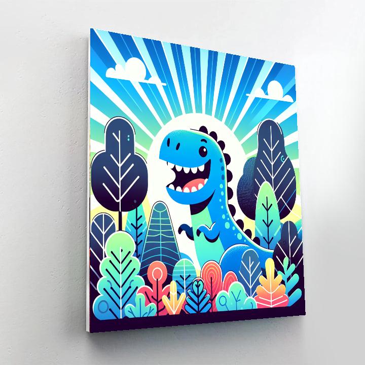 Lively T-rex Paint By Numbers Art