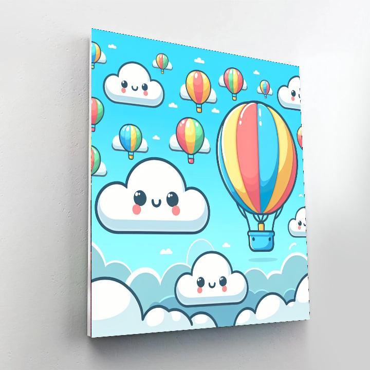 Whimsical Cloud Adventure Paint By Color