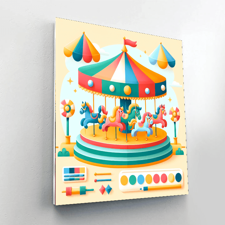 Dreamland Carousel Painting By Numbers Kit