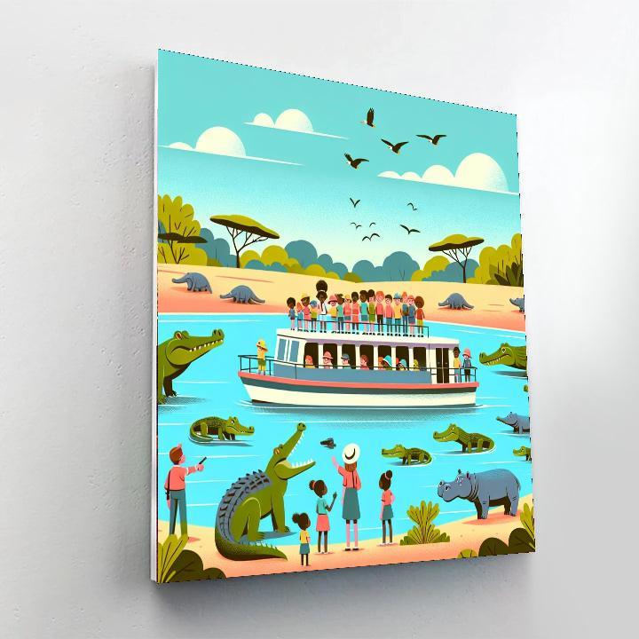 Safari River Cruise Paint By Numbers Art