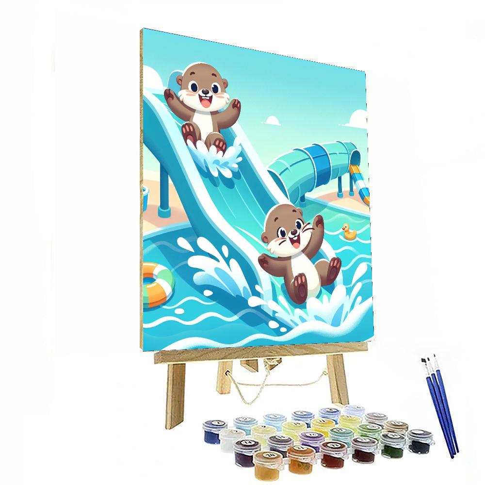 Otterly Fun Water Park Painting Number Kit