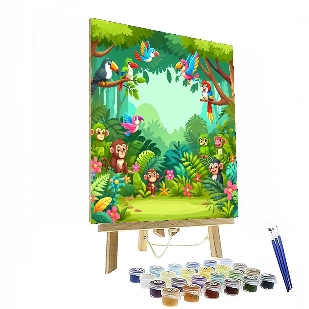 Radiant Rainforest Expedition Paint By Numbers Art