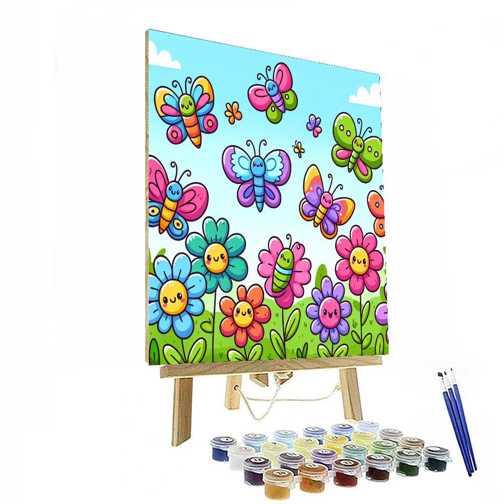 Sunny Butterfly Adventure Paint By Numbers