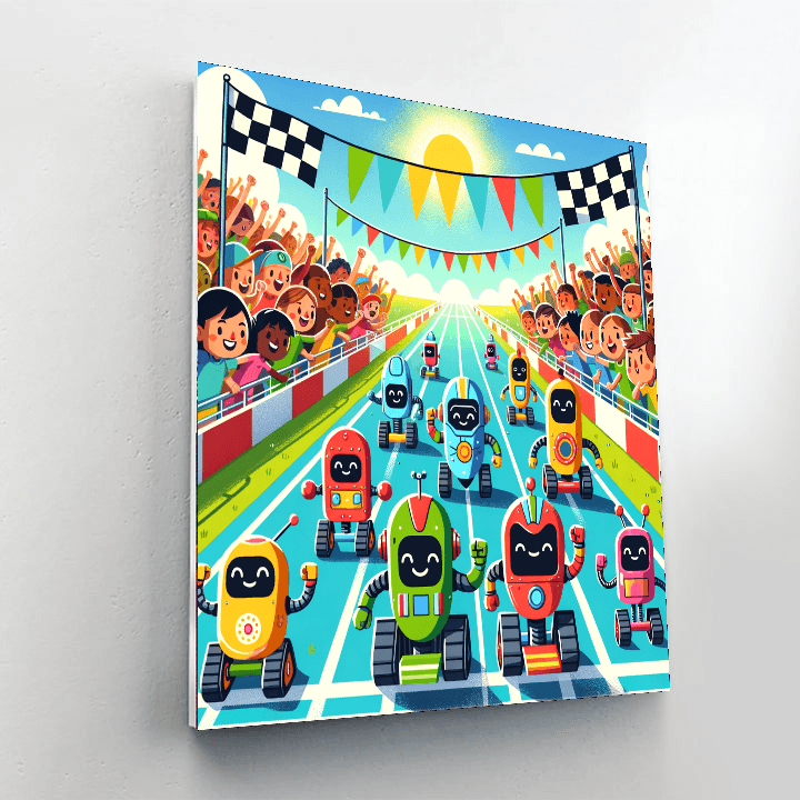 Cheery Robot Racers Numbered Painting Kits