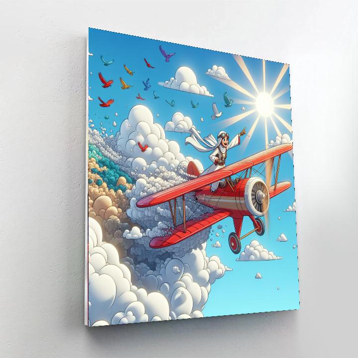 Flying High With The Red Baron Number Painting