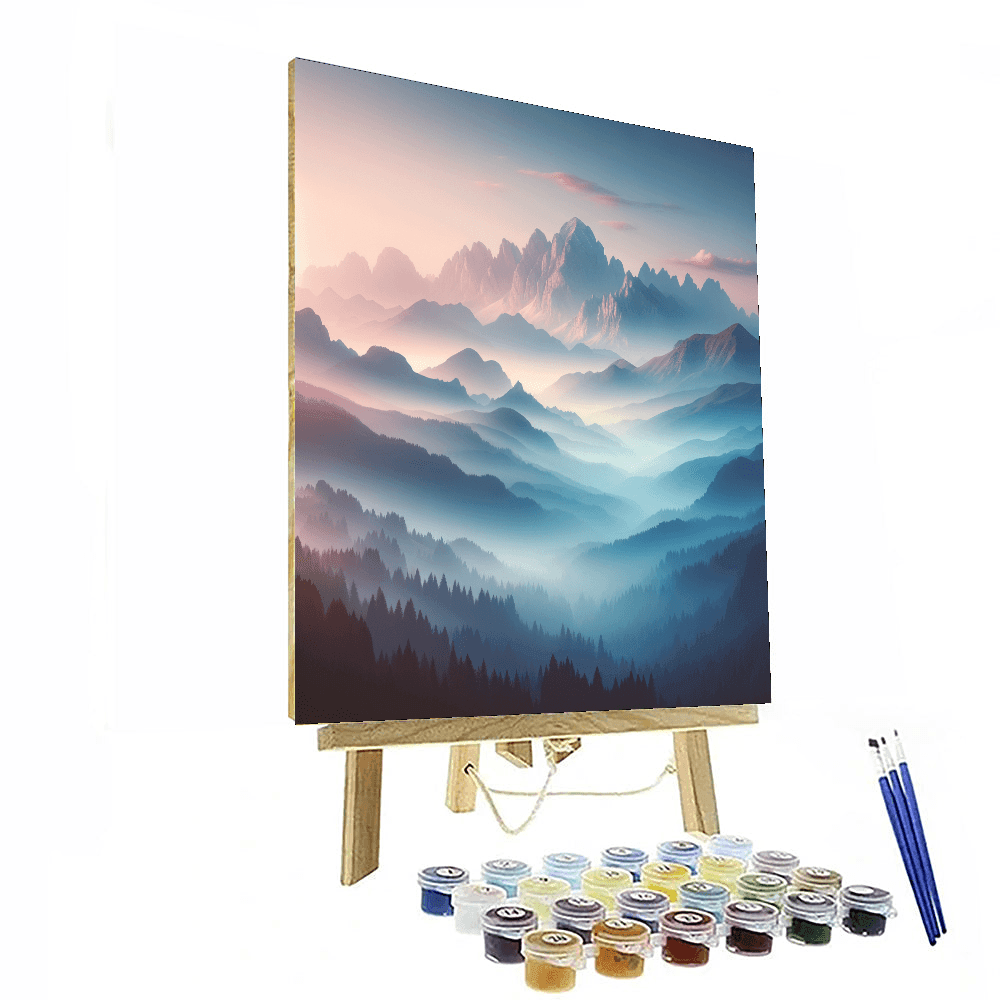Ethereal Mountain View Painting Number Kit