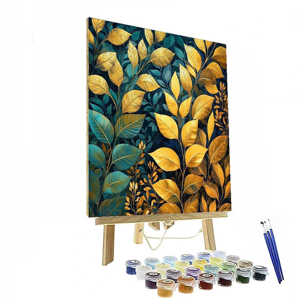 Gustav Klimt Inspired Klimt's Golden Botanical Garden  DIY Paint By Numbers