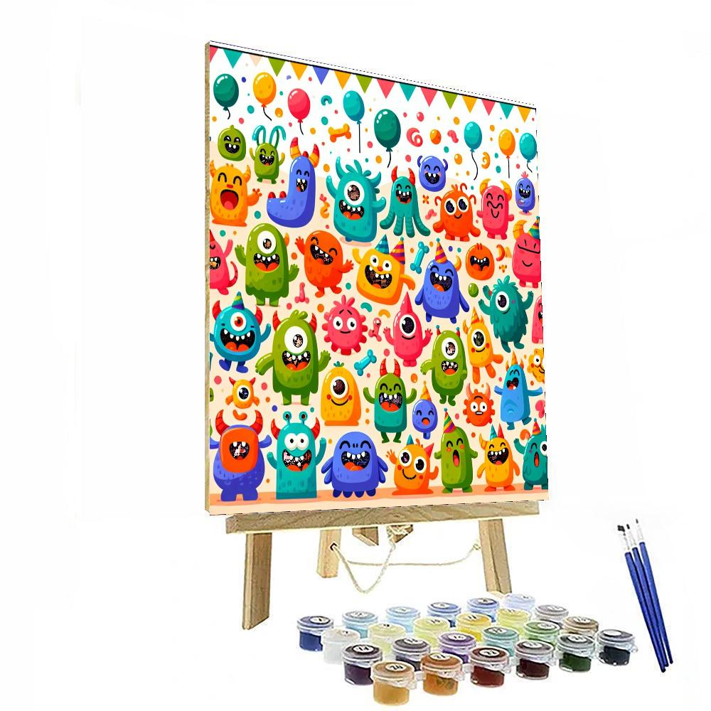 Silly Monster Gathering Paint By Numbers Art