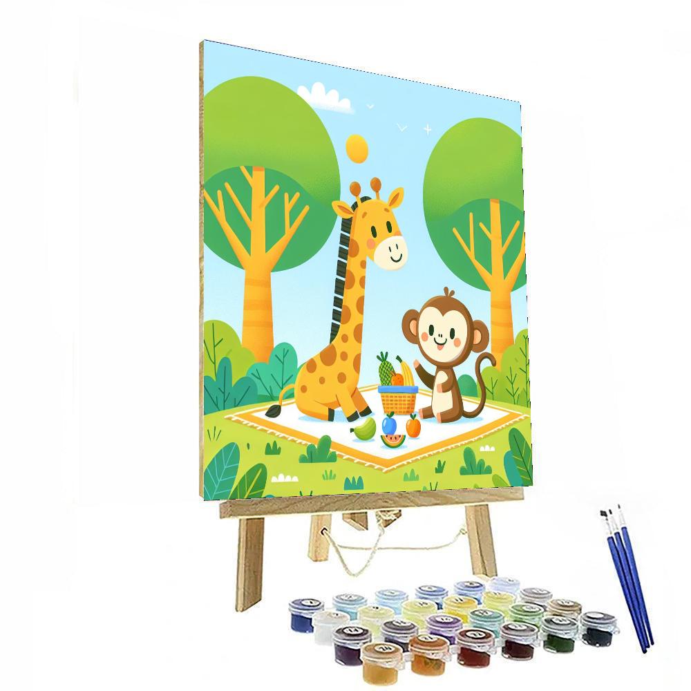 Jungle Animal Picnic Number Painting