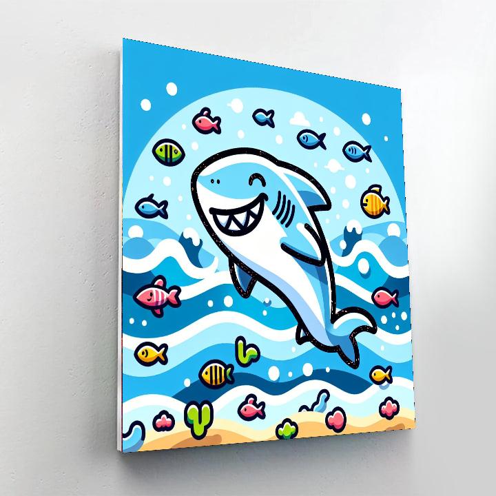 Happy Shark Painting By Numbers Kit