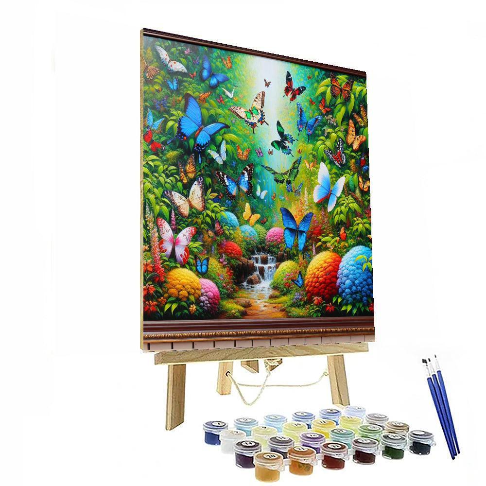 Vibrant Butterfly Garden Wall Décor Paint By Numbers Art