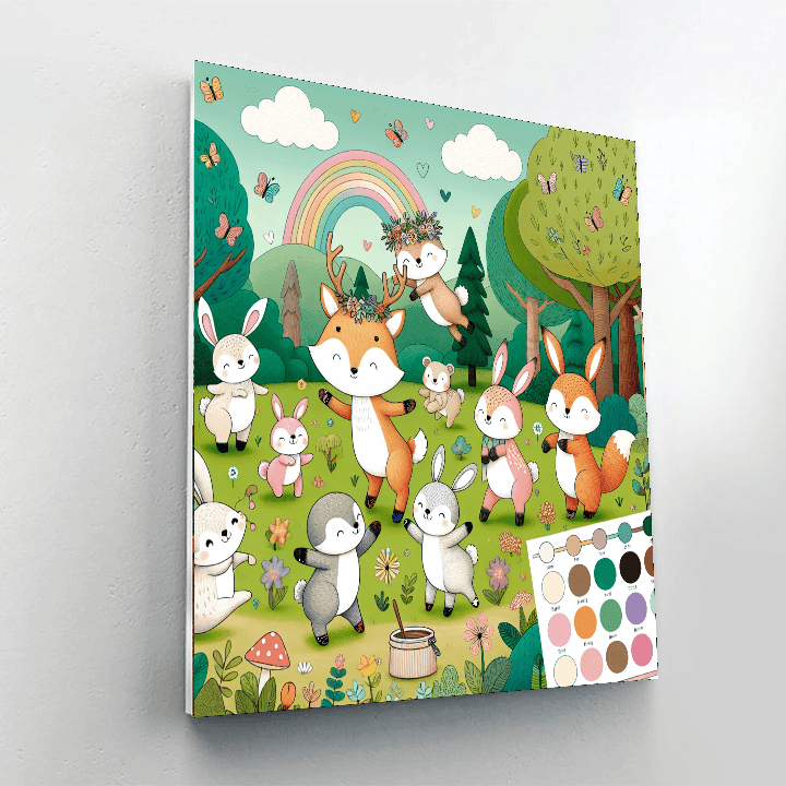 Merry Woodland Friends Paint By Color