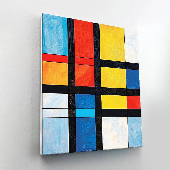 Piet Mondrian Inspired Modern Geometric Delight  Paint By Numbers