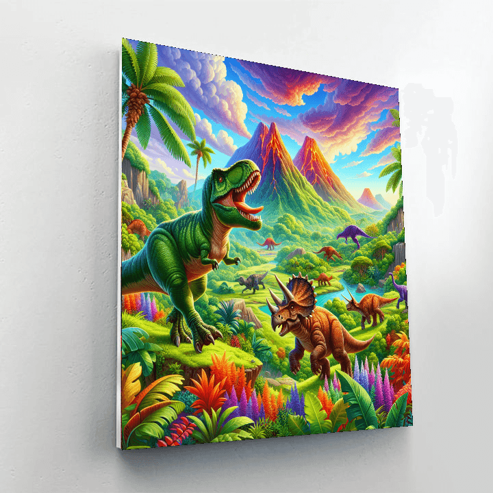 Adventurous Dino Land Paint By Numbers Kits