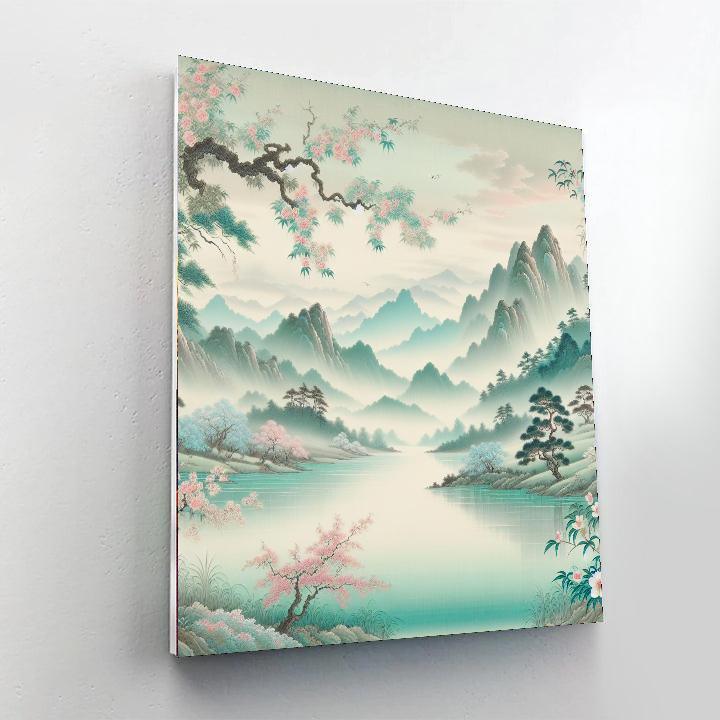 Mystic Eastern Landscape Painting Number Kit