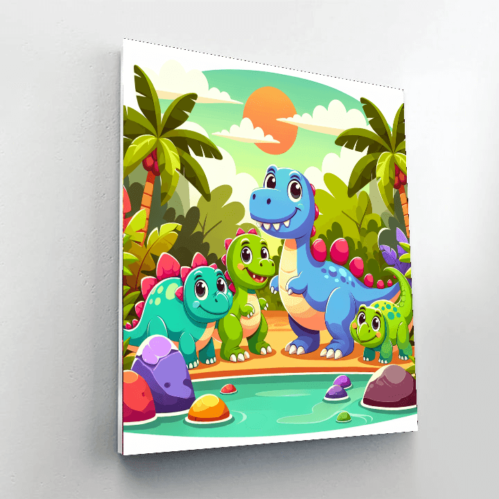 Cheerful Dinosaur Discovery Painting Number Kit