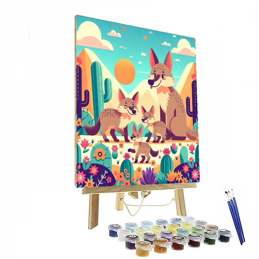 Curious Coyote Family Paint By Numbers