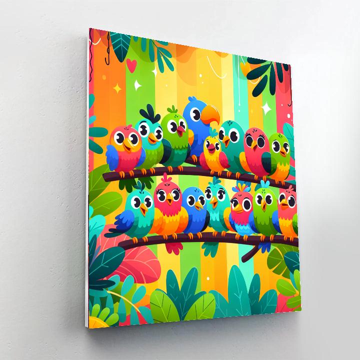 Vibrant Jungle Bird Paradise Paint By Numbers Art