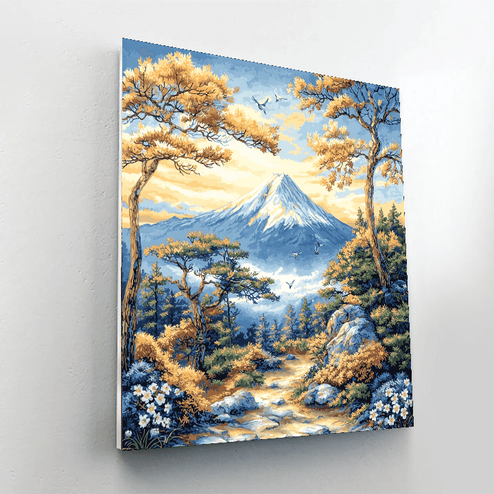 Andō Hiroshige Inspired Majestic Mount Fuji  Paint By Color