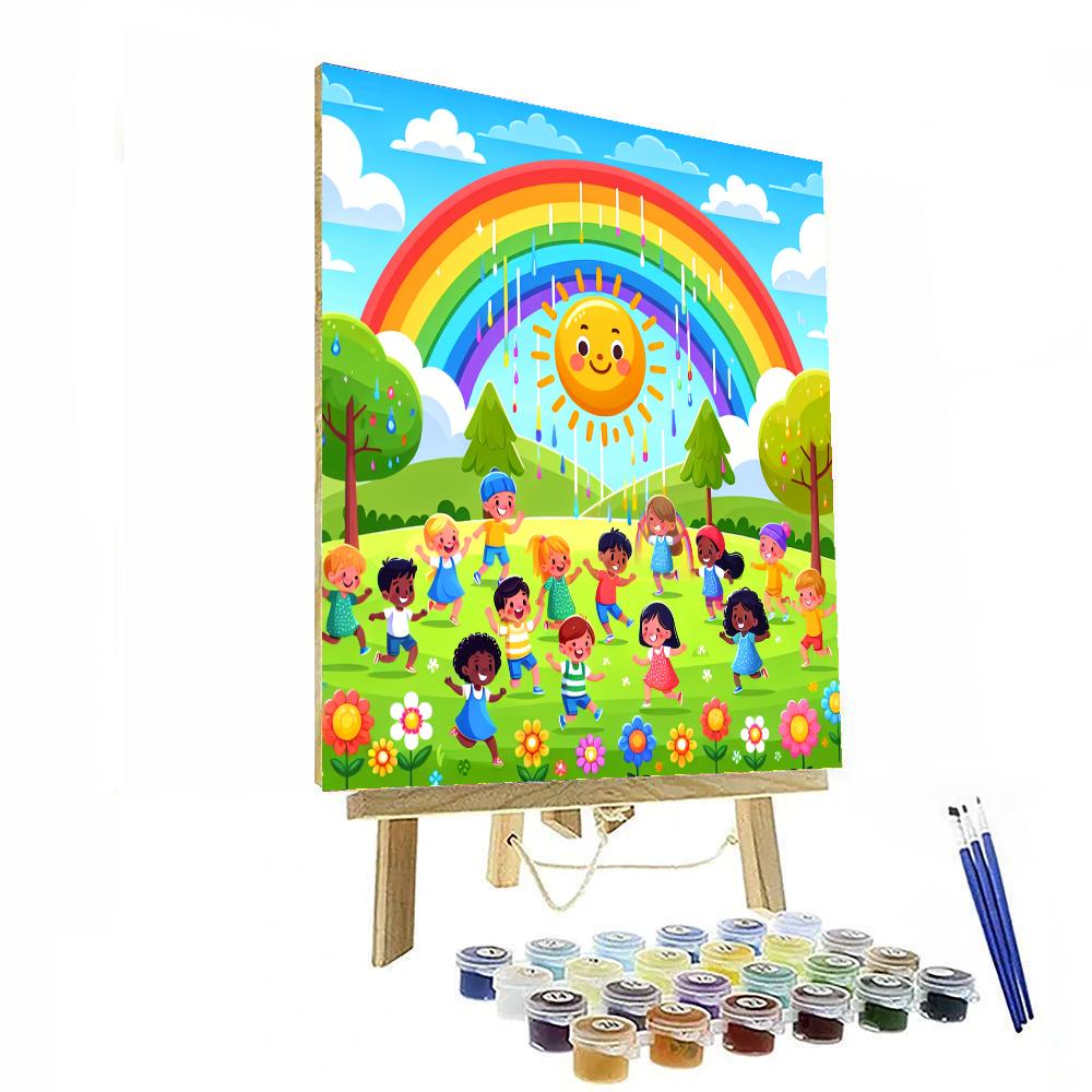 Rainbow Skies And Sunny Days Painting Number Kit