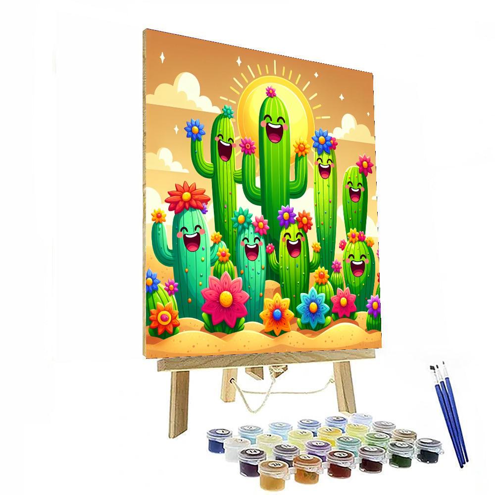 Cheery Cacti Painting Number Kit