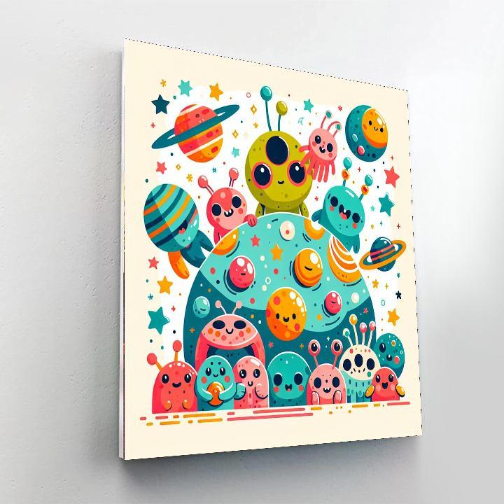 Outer Space Critters Painting By Numbers Kit