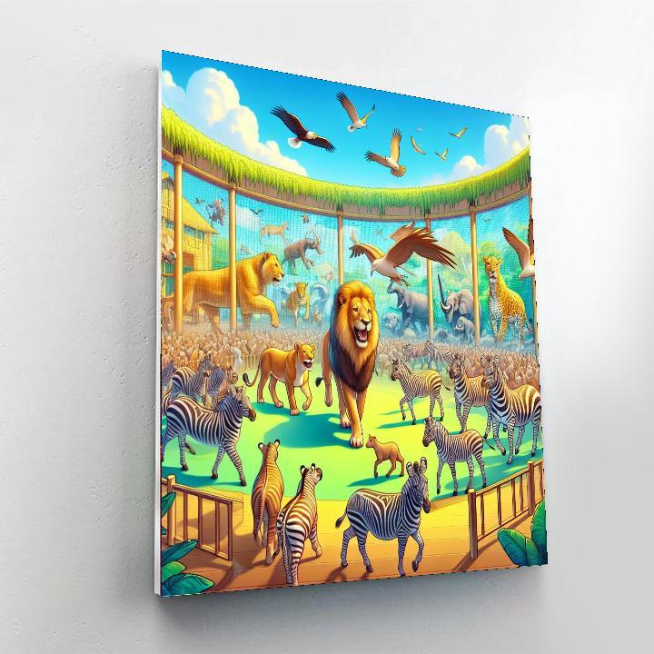 Playful Zoo Adventure Painting By Numbers Kit