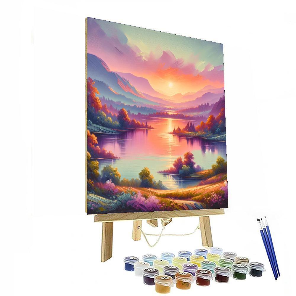 Tranquil Sunset Oasis DIY Paint By Numbers