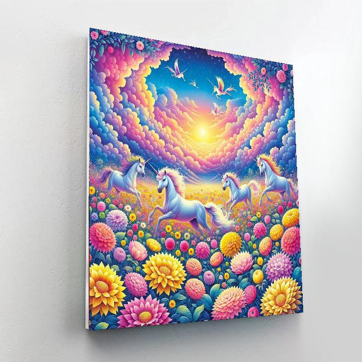 Dreamy Unicorn Realm Number Painting